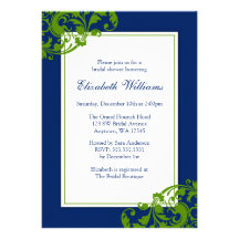 Douche nuptiale de remous de Flourish de bleu mari Faire-part