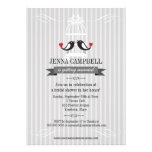 Douche nuptiale grise de perruches invitation personnalisable
