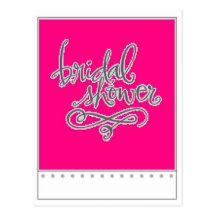 Douche nuptiale rose carte postale