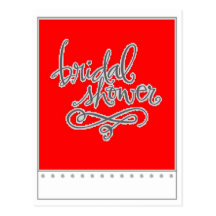 Douche nuptiale rouge cartes postales