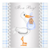 Douche van de Jongen van het Baby van de Ooievaar  Aankondiging