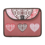 Douille de MacBook de coeurs de damassé de Saint-V Poches Pour Macbook