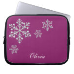 Douille magenta d'ordinateur portable de flocons d housse ordinateur