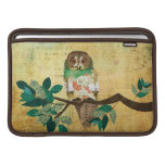 Douille rose de clair de lune d'or de hibou d'émer poche pour macbook air