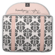 Douille rose et noire de MacBook Pro de damassé av Poche Pour Macbook Pro