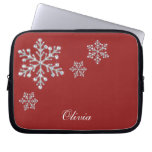 Douille rouge d'ordinateur portable de flocons de  housses ordinateur