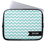 Douille turquoise d'ordinateur portable de zigzag trousses ordinateur