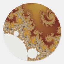 Dragon blanc - art de fractale autocollant rond