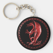 Dragon celtique rouge Keychain Porte-clefs