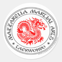 {Dragon du Taekwondo} autocollant rond