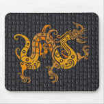 Dragon en cuir d'or de Mousepad (25-006) Tapis De Souris