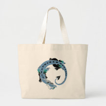 Dragon enroulé bleu sacs
