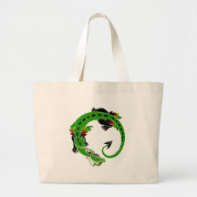 Dragon enroulé de vert d'automne sac