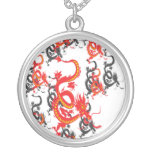 Dragon rouge et noir/nouvelle année chinoise colliers personnalisés