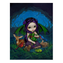 "Dragonling carte postale de jardin III"