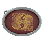 Dragons celtiques ornementaux boucles de ceinture ovales