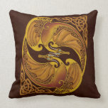 Dragons celtiques ornementaux oreiller
