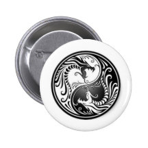 dragons de yin yang badge avec épingle