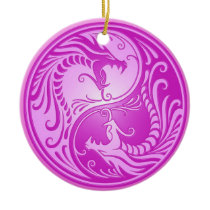 Dragons de Yin Yang, mauve-clair