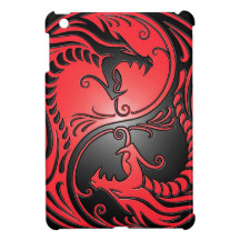 Dragons, rouge et noir de Yin Yang