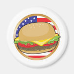 Drapeau américain d'hamburger aimant