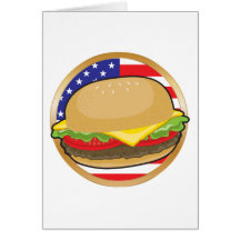 Drapeau américain d'hamburger cartes de vœux