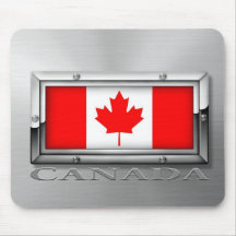 Drapeau canadien (acier) tapis de souris