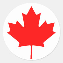 Drapeau canadien autocollants ronds