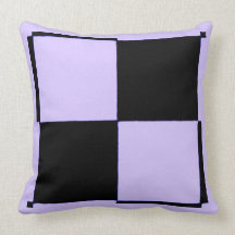 Drapeau Checkered pourpre et noir au néon par la P Oreiller
