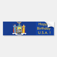Drapeau d'autocollant de New York, joyeux annivers Autocollants Pour Voiture