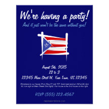 Drapeau de brosse de Porto Rico Invitations Personnalisables