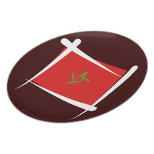 Drapeau de brosse du Maroc Assiette Pour Soirée