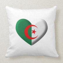 Drapeau de coeur de l'Algérie Oreillers