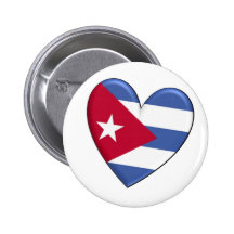 Drapeau de coeur du Cuba Badge Avec Épingle