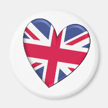 Drapeau de coeur du Royaume-Uni Magnets