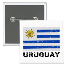 Drapeau de cru de l'Uruguay Badges Avec Agrafe