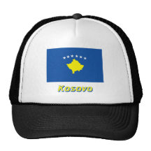 Drapeau de Kosovo avec le nom Casquettes