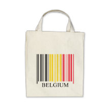 Drapeau de la Belgique de code barres Sacs En Toile