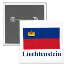 Drapeau de la Liechtenstein avec le nom Badge Avec Épingle