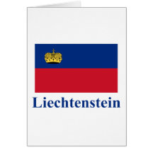 Drapeau de la Liechtenstein avec le nom Cartes De Vœux