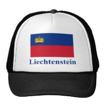 Drapeau de la Liechtenstein avec le nom Casquettes De Camionneur