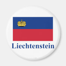 Drapeau de la Liechtenstein avec le nom Aimant Pour Réfrigérateur
