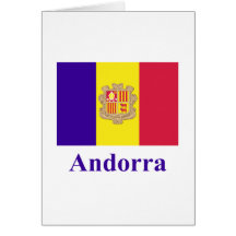 Drapeau de l'Andorre avec le nom Cartes De Vœux