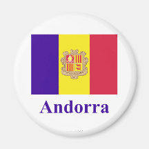Drapeau de l'Andorre avec le nom Magnets