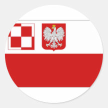 Drapeau de l'Armée de l'Air de la Pologne Adhésif Rond