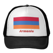 Drapeau de l'Arménie avec le nom Casquettes