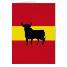 Drapeau de l'Espagne Taureau Carte
