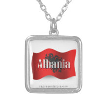 Drapeau de ondulation de l'Albanie Collier