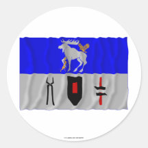 Drapeau de ondulation de län de Jämtlands Autocollants