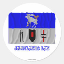 Drapeau de ondulation de län de Jämtlands avec le  Adhésifs